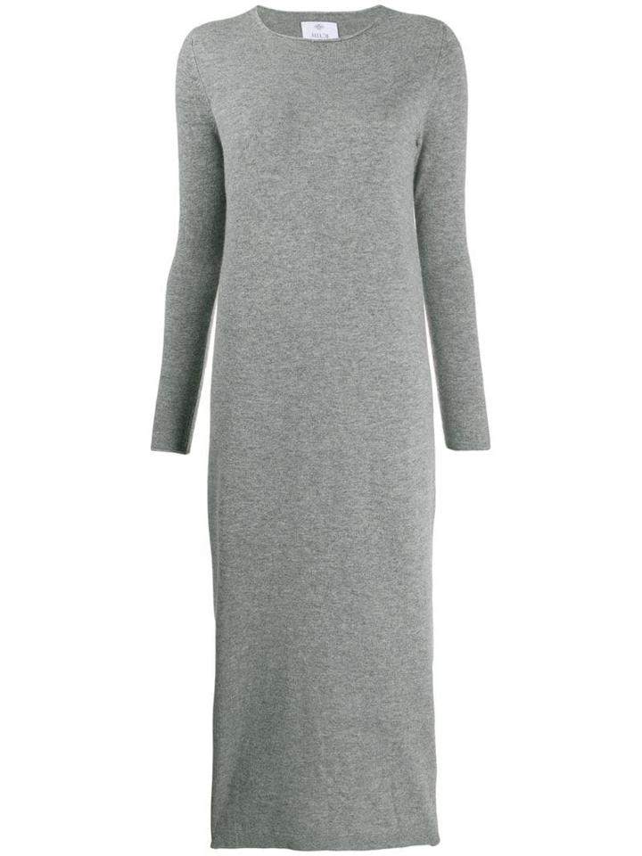 Allude Knitted Midi Dress - Grey
