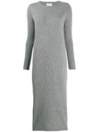 Allude Knitted Midi Dress - Grey