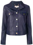 Michael Michael Kors Short Leather Jacket - Blue
