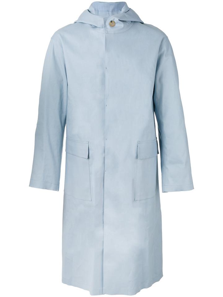 Mackintosh - Long Hooded Raincoat - Men - Cotton - 40, Blue, Cotton
