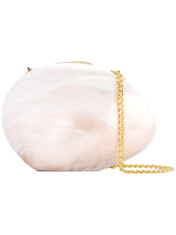 Rafe Shell Clutch Bag - Pink & Purple