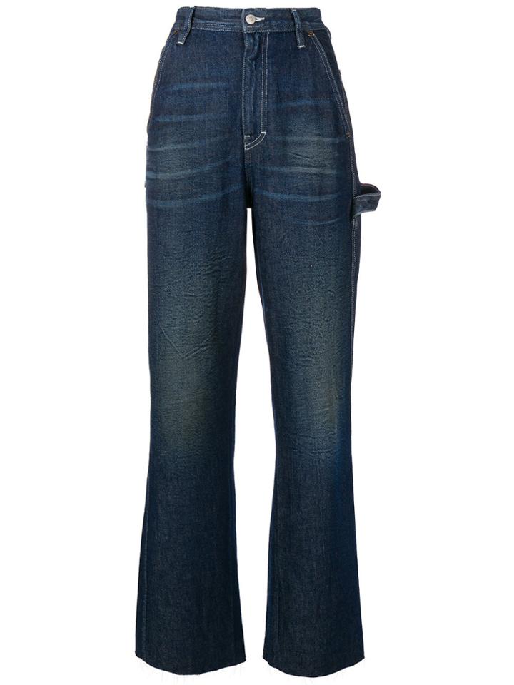 Mm6 Maison Margiela Flared High Waisted Jeans - Blue