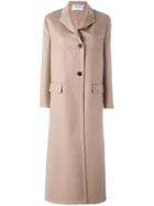Valentino Single Breasted Long Coat - Nude & Neutrals