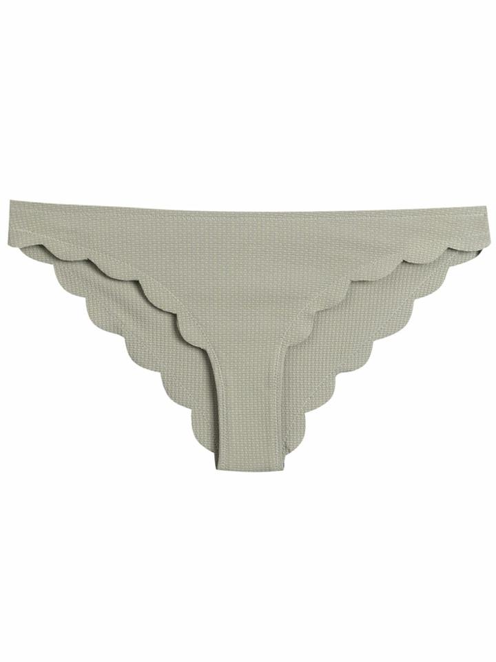 Marysia Scalloped Trim Bikini Briefs - Neutrals