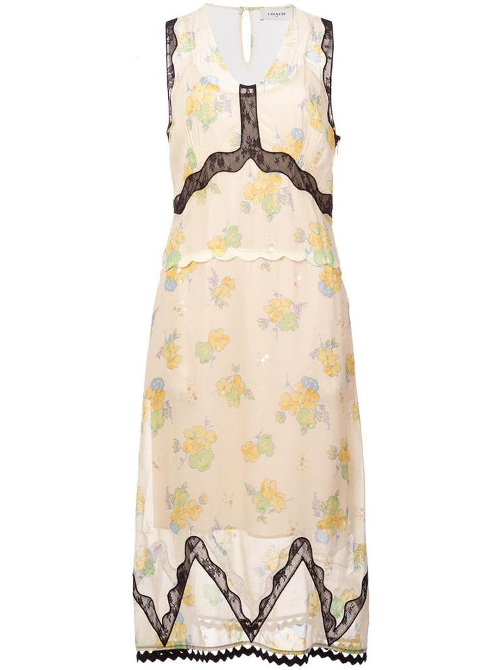 Coach Forest Floral Print Sleeveless Dress - Yellow