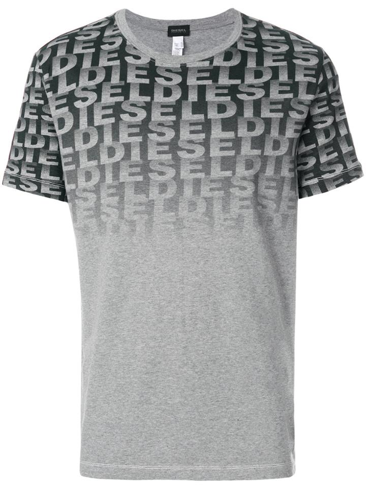 Diesel Faded Logo Print T-shirt - Grey
