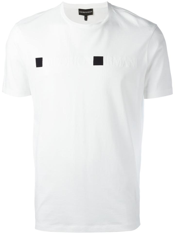 Emporio Armani Logo Print T-shirt, Men's, Size: Xs, White, Cotton