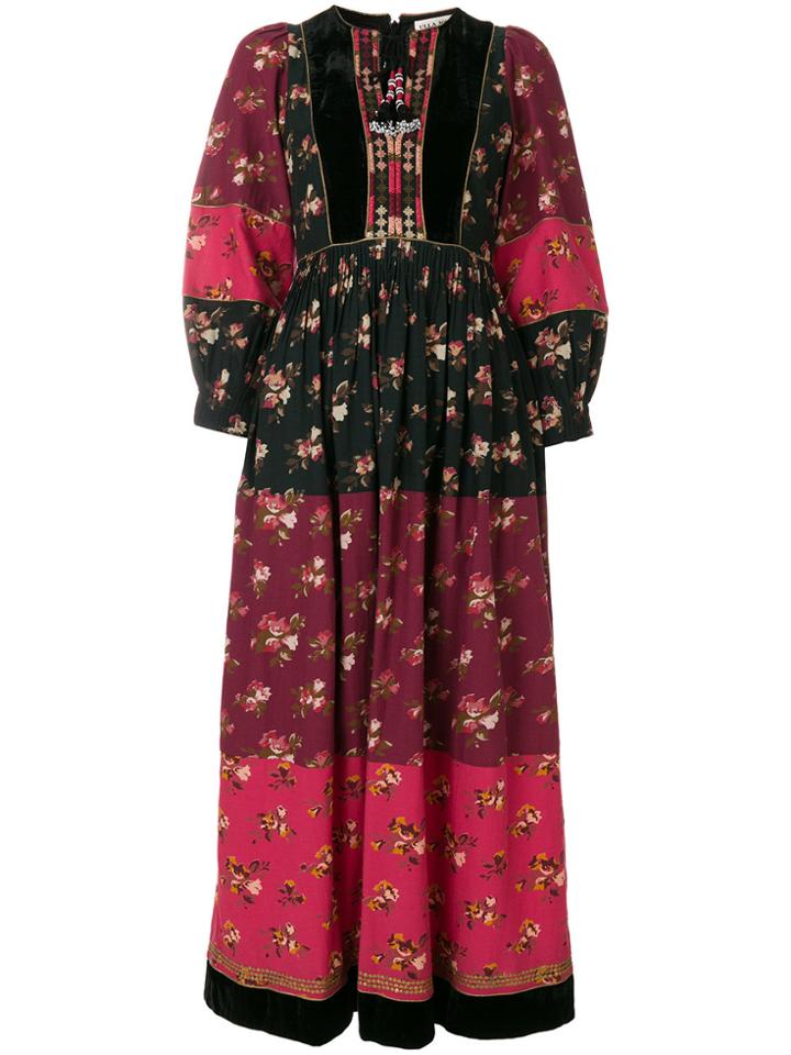 Ulla Johnson Suzana Patchwork Dress - Pink & Purple