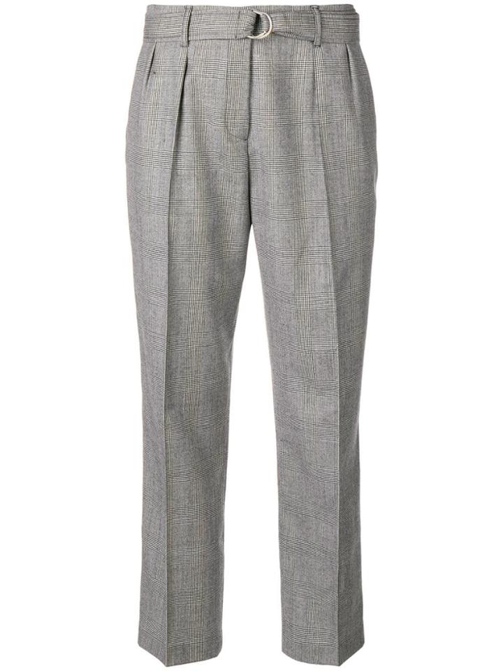 Barbara Bui Checked Cropped Trousers - Grey