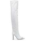Casadei Glitter Knee High Boots - Silver