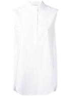 Io Ivana Omazic Sleeveless Button Down Shirt, Women's, Size: 42, White, Cotton/spandex/elastane