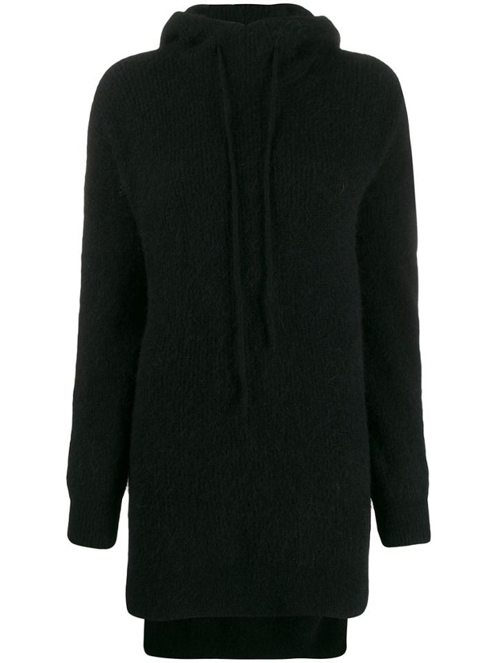 Ganni Oversized Hooded Jumper - Black