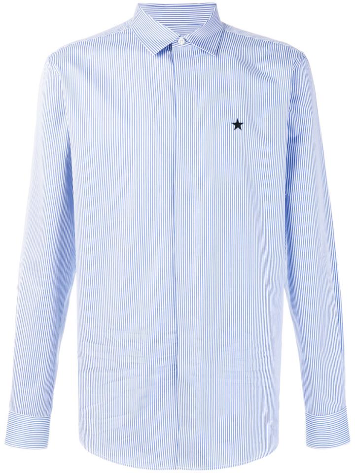 Givenchy Striped Star Patch Shirt - Blue