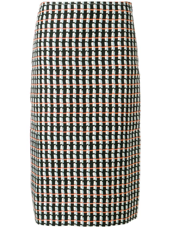 Marni Abstract Printed Pencil Skirt - Black