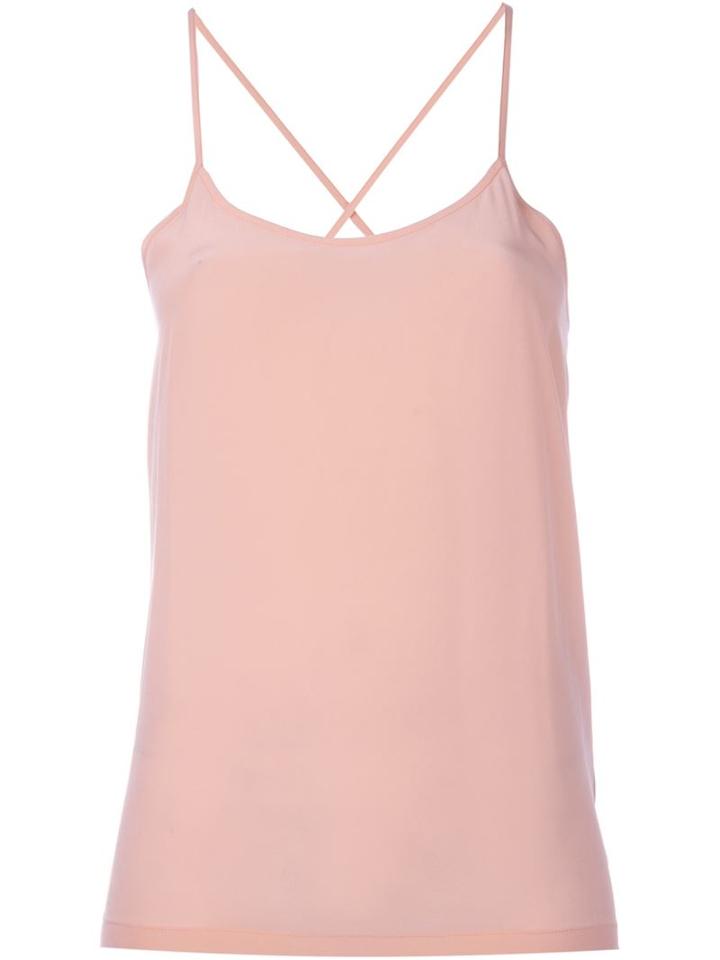 Christian Wijnants Tigra Crossback Strap Tank Top, Women's, Size: 38, Pink/purple, Silk Crepe