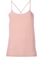 Christian Wijnants Tigra Crossback Strap Tank Top, Women's, Size: 38, Pink/purple, Silk Crepe