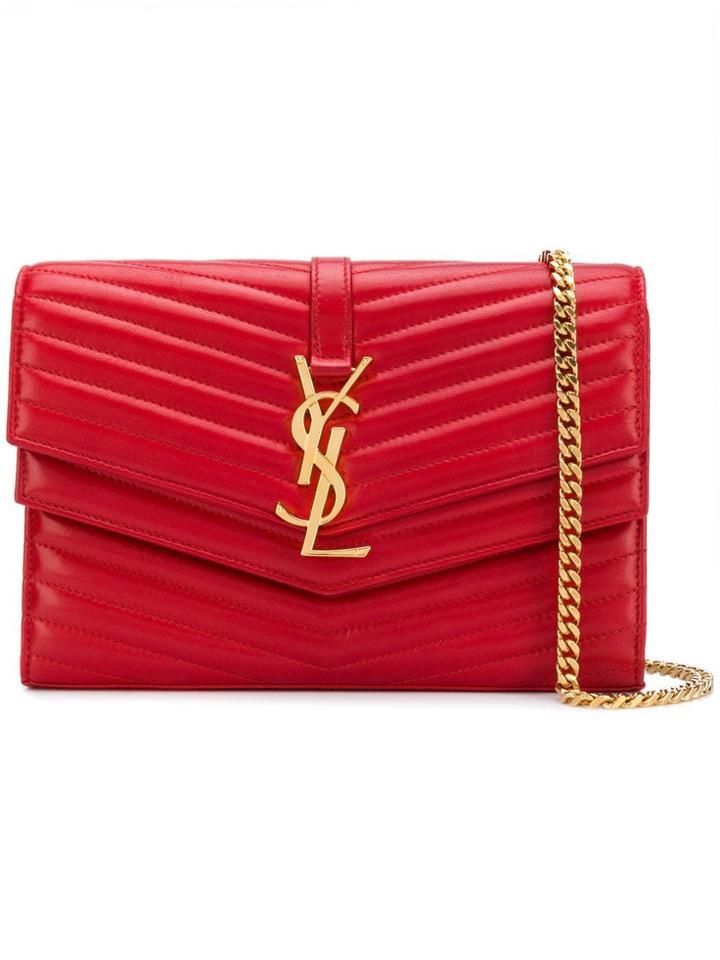 Saint Laurent Sulpice Chain Wallet - Red