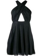 Saint Laurent Draped Crisscross Short Dress - Black