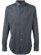 Giorgio Armani Diamond Pattern Shirt, Men's, Size: 42, Blue, Cotton
