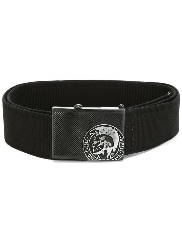 Diesel - Sunrise Belt - Men - Cotton/metal - 85, Black, Cotton/metal