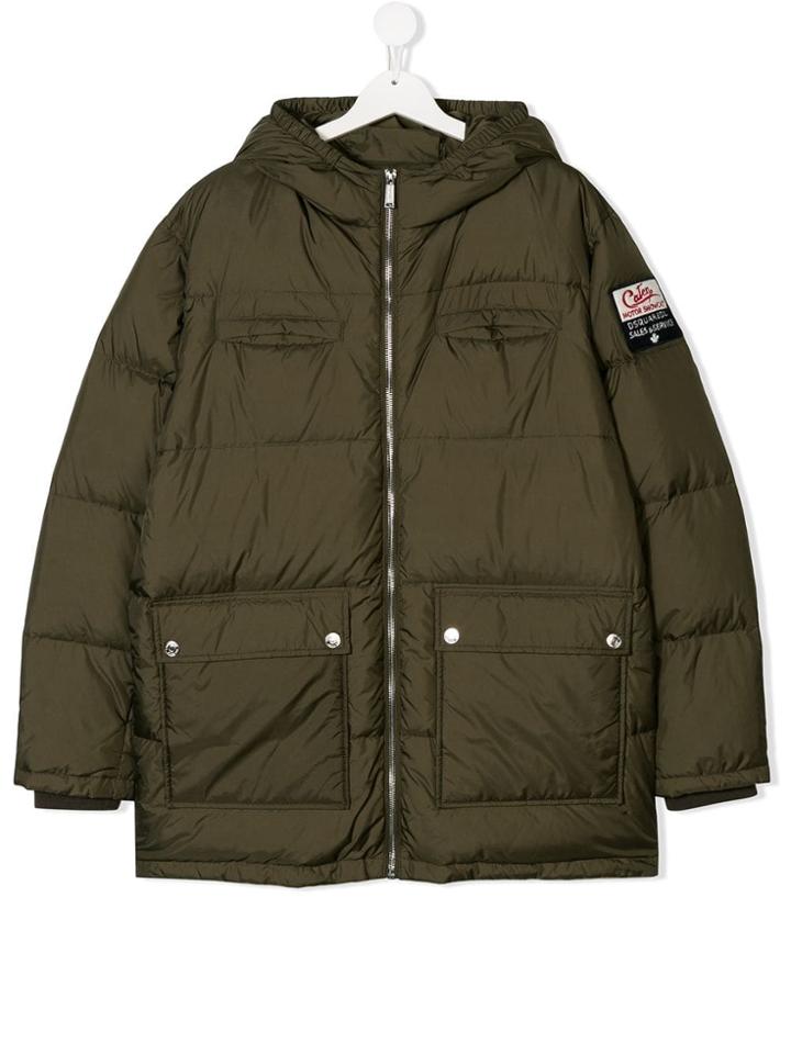 Dsquared2 Kids Teen Padded Pocket Coat - Green