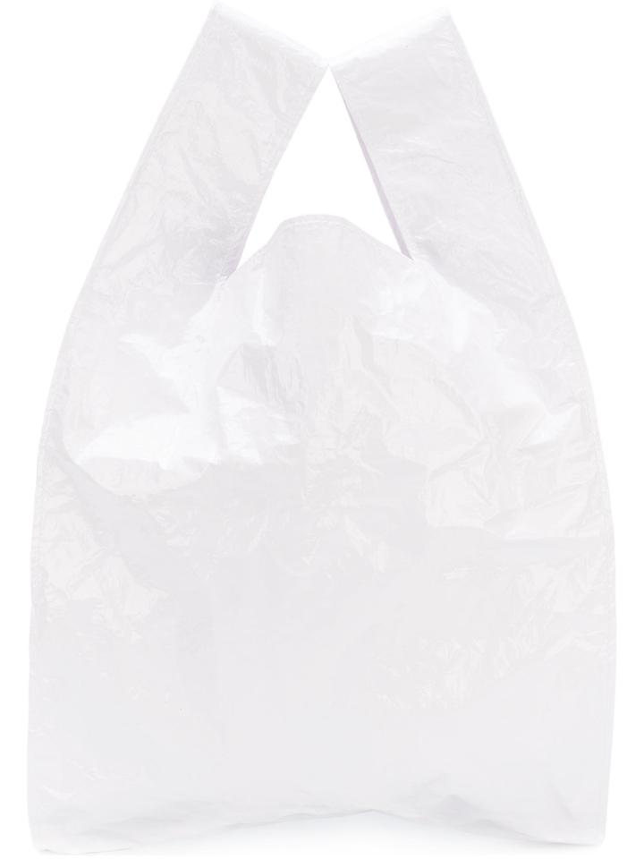Msgm Shopper Tote Bag - White