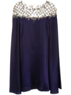 Marchesa Cape Sleeve Mini Dress - Purple