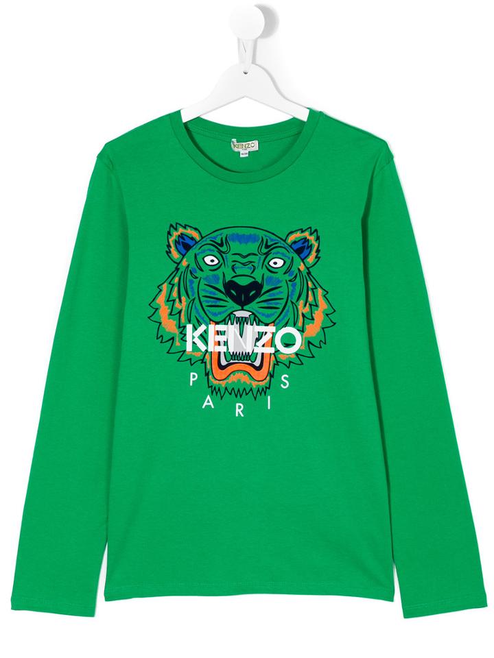 Kenzo Kids - Teen Tiger T-shirt - Kids - Cotton - 16 Yrs, Green
