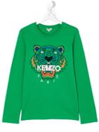 Kenzo Kids - Teen Tiger T-shirt - Kids - Cotton - 16 Yrs, Green