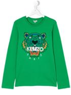 Kenzo Kids - Teen Tiger T-shirt - Kids - Cotton - 16 Yrs, Green