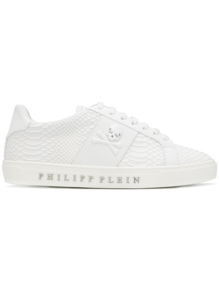 Philipp Plein Skull Patch Sneakers - White