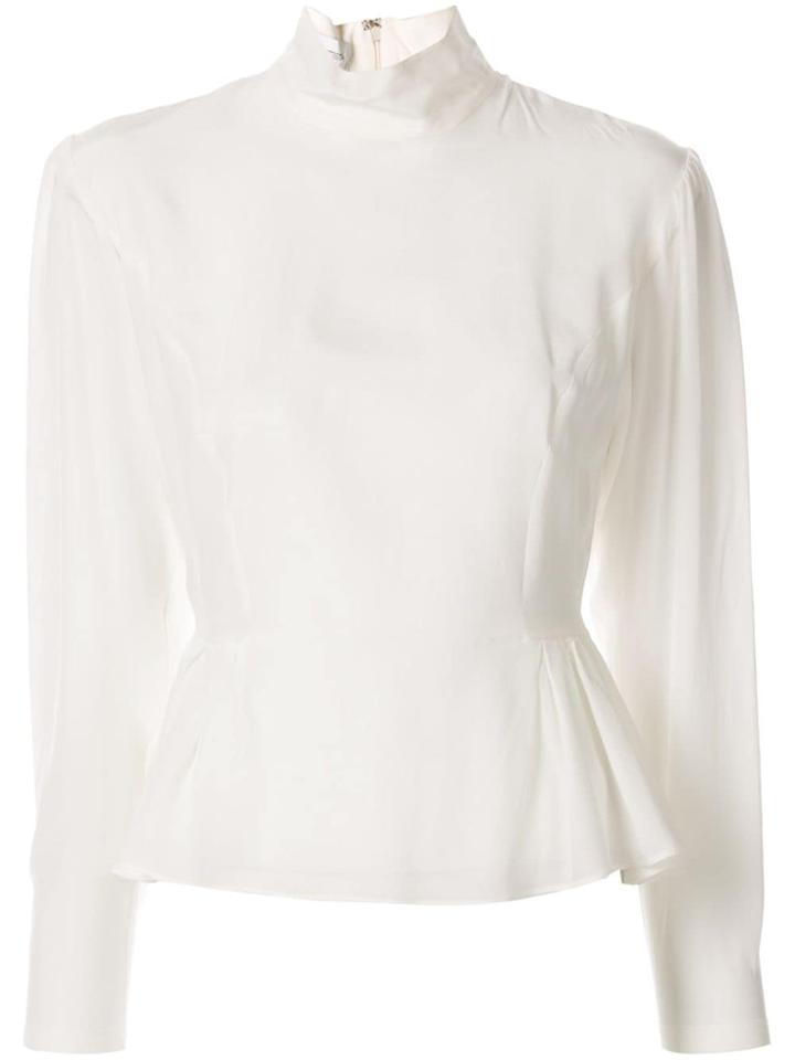 Giambattista Valli Peplum Long-sleeve Blouse - White