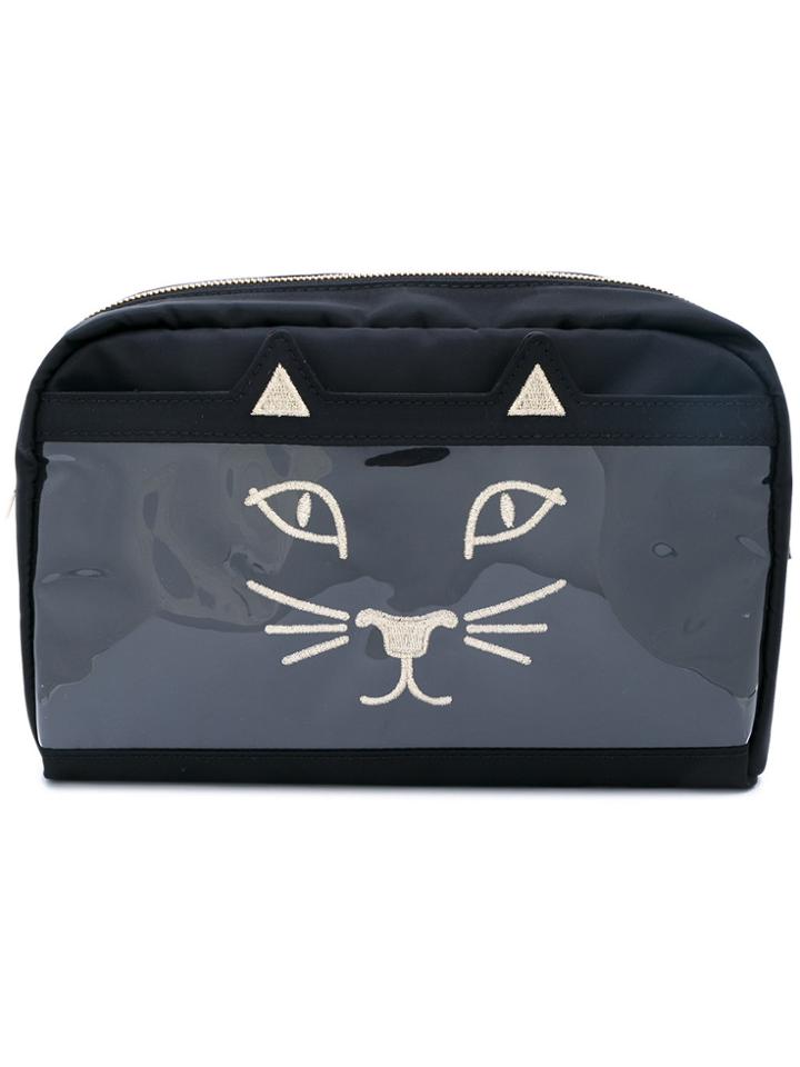 Charlotte Olympia Feline Wash Bag - Black