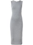 T By Alexander Wang Slit Back Dress, Women's, Size: Medium, Grey, Modal/spandex/elastane