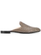 Bottega Veneta Woven Flat Mules - Brown