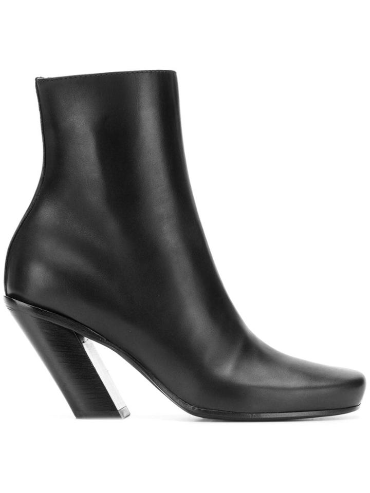 Ann Demeulemeester Block Heel Ankle Boots - Black