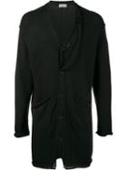 Yohji Yamamoto Double Layer Cardigan, Men's, Size: 3, Black, Cotton/linen/flax/nylon