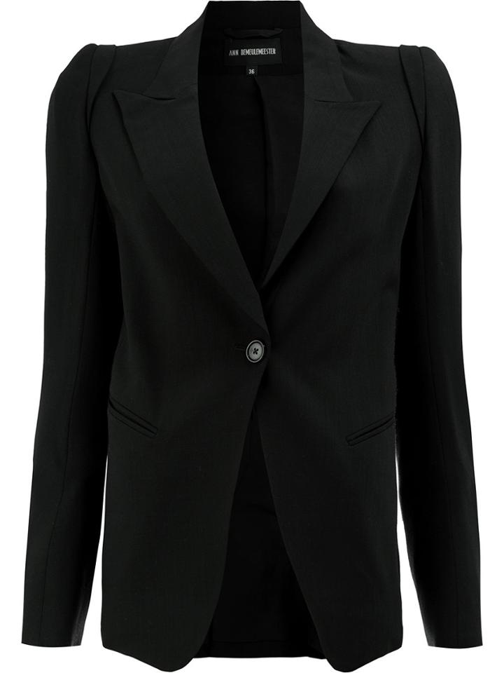 Ann Demeulemeester Peaked Lapel Blazer - Black