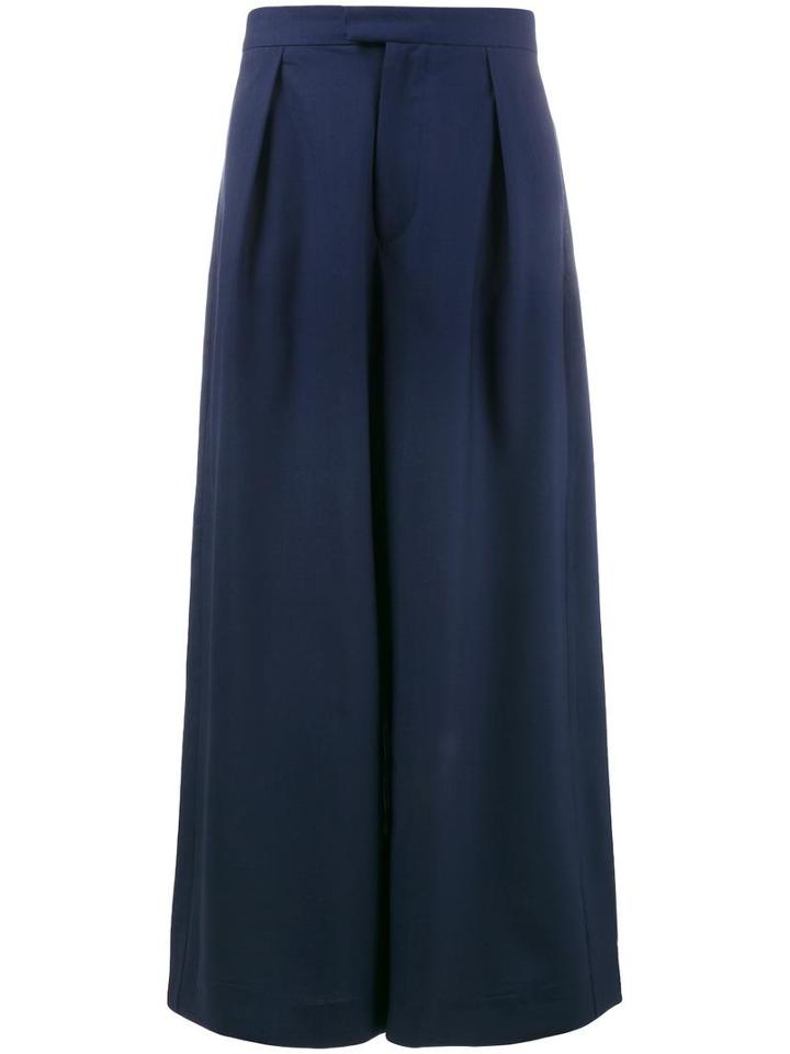 Edward Crutchley Wide-leg Trousers, Men's, Size: Xs, Blue, Wool