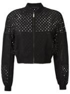 Giuliana Romanno Perforated Jacket, Women's, Size: 36, Black, Cotton