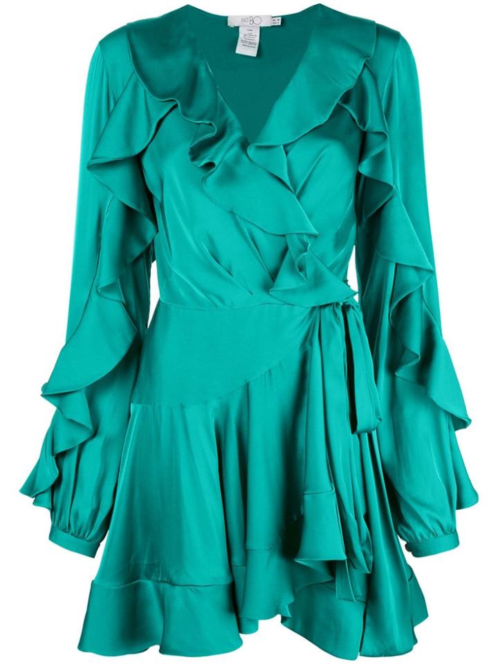 Patbo Ruffle Sleeve Wrap Dress - Green