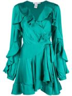 Patbo Ruffle Sleeve Wrap Dress - Green