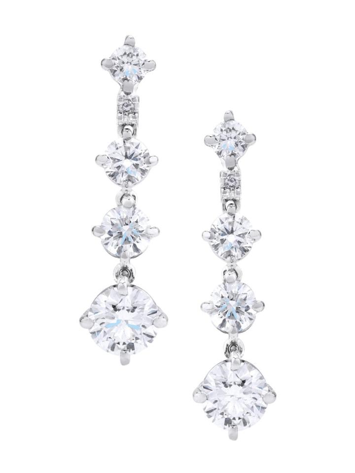De Beers 18kt White Gold Arpeggia One-line Diamond Earrings - Metallic