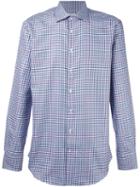 Etro Plaid Print Shirt, Men's, Size: 44, Blue, Cotton