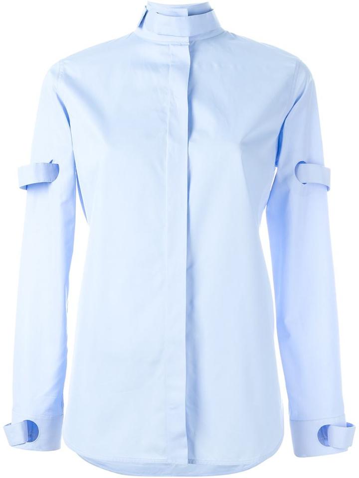 Courrèges Banded Shirt, Women's, Size: 42, Blue, Cotton