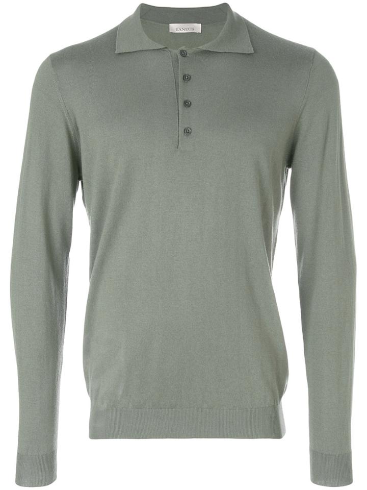 Laneus Button Placket Pullover - Green