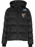 Burberry Logo Graphic Hooded Puffer Jacket - Black