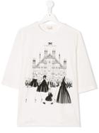 Elisabetta Franchi La Mia Bambina Ballet Print T-shirt - White