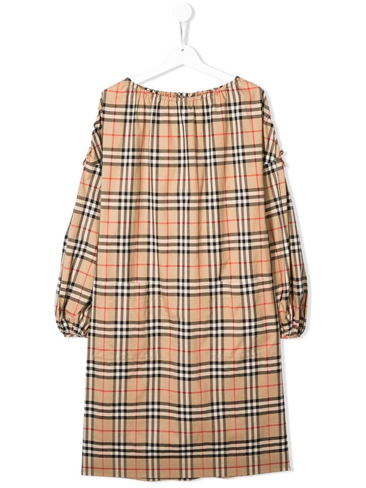 Burberry Kids Signature Check Alenka Dress - Neutrals