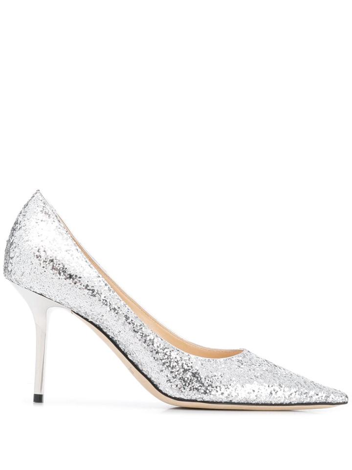 Jimmy Choo Glitter Stiletto Pumps - Silver